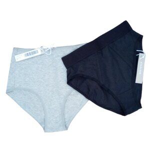 Everlane 2 pack briefs panties black gray sz XXS NEW